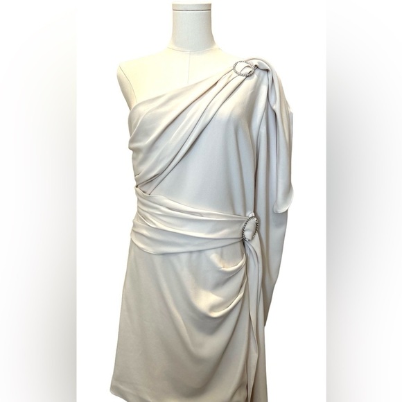 RONNY KOBO  Rema One Shoulder  Dress in Cream Sz L - Picture 4 of 6